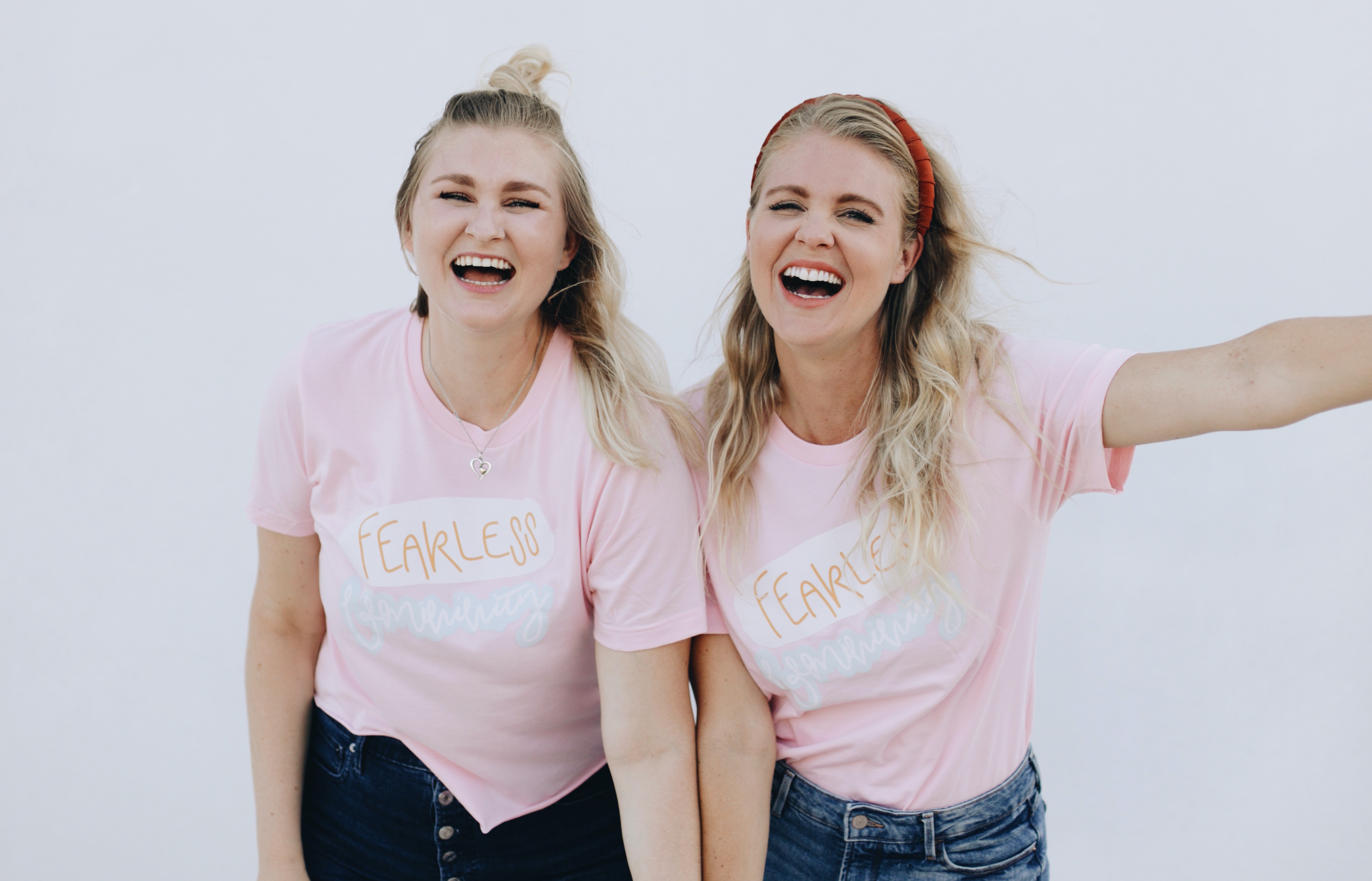 two girls smiling